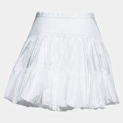 Alaia White Cotton Balloon Mini Skirt M
