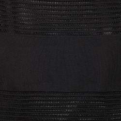 Alaia Black Crochet Knit Elasticized Waist Top M