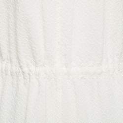 Alaia Cream Embroidered Crepe Drawstring Kimono Jacket M