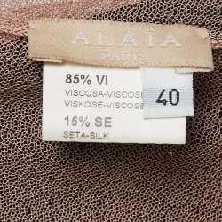 Alaia Green/Blue Textured Viscose Flared Dress M