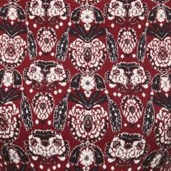 Pre Owned Alaia Maroon Jacquard Wool Knit Scalloped Hem Dress S