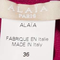 Pre Owned Alaia Purple Knit Scalloped Sleeveless Midi Dress S