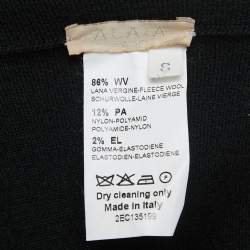 Pre Owned Alaia Black Wool Knit Flared Knee Length Skirt S