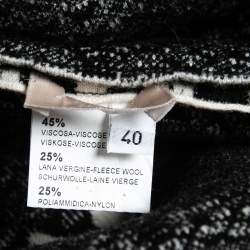 Alaia Black Patterned Wool Blend Sleeveless Short Dress M