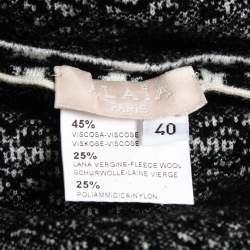 Alaia Black Patterned Wool Blend Sleeveless Short Dress M