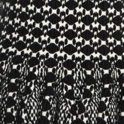 Alaia Black Patterned Wool Blend Sleeveless Short Dress M