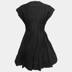 Pre Owned Alaia Black Wool Blend Corset Flare Mini Dress M