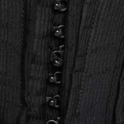 Pre Owned Alaia Black Wool Blend Corset Flare Mini Dress M