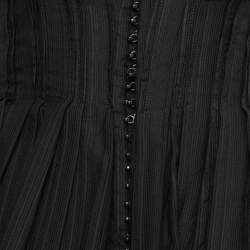 Pre Owned Alaia Black Wool Blend Corset Flare Mini Dress M