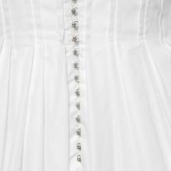Pre Owned Alaia White Cotton Pleated Corset Mini Dress M