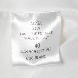 Pre Owned Alaia White Cotton Pleated Corset Mini Dress M