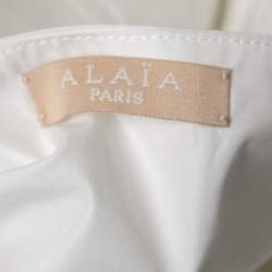 Pre Owned Alaia White Cotton Pleated Corset Mini Dress M