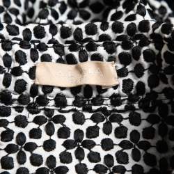 Alaia Black/White Embroidered Cotton Peplum Top M