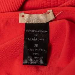 Pre Owned Alaia Coral Red Knit Camisole M