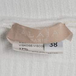 Alaia White Knit Sleeveless Flared Mini Dress M