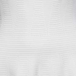 Alaia White Knit Sleeveless Flared Mini Dress M