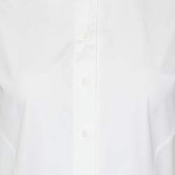 Pre Owned Alaia White Cotton Eyelet Tail Button Front Shirt M