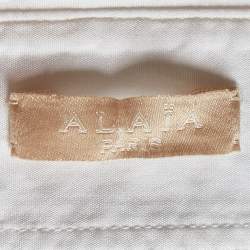 Pre Owned Alaia White Cotton Eyelet Tail Button Front Shirt M