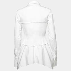 Pre Owned Alaia White Cotton Corset Detail Shirt M