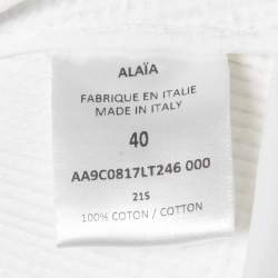 Pre Owned Alaia White Cotton Corset Detail Shirt M
