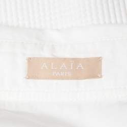 Pre Owned Alaia White Cotton Corset Detail Shirt M