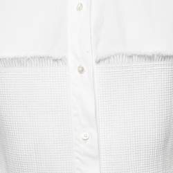 Pre Owned Alaia White Cotton Corset Detail Shirt M
