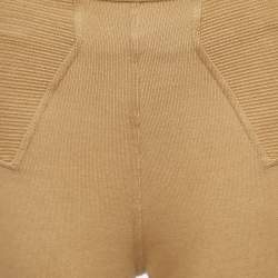Pre Owned Alaia Brown Cotton Knit Capri Pants M