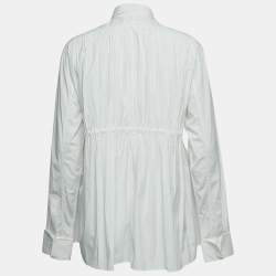 Pre Owned Alaia White Cotton Drawstring Detail Shirt L