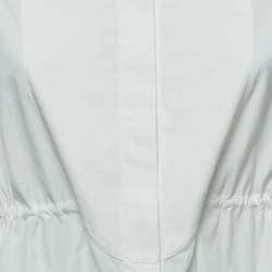 Pre Owned Alaia White Cotton Drawstring Detail Shirt L