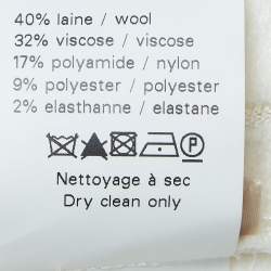 Pre Owned Alaia Cream Patterned Wool Blend Knit Short Dress M