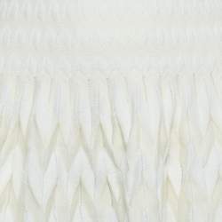 Pre Owned Alaia Cream Patterned Wool Blend Knit Short Dress M