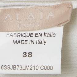 Alaia Off White Knit Fitted Maxi Skirt M