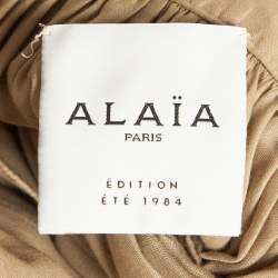 Pre Owned Alaia Brown Cotton Gathered Maxi Skirt S