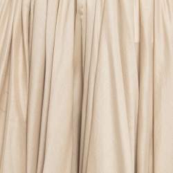 Pre Owned Alaia Brown Cotton Gathered Maxi Skirt S