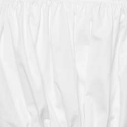 Alaia White Cotton Shirred Waist Crop Shirt M