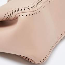 Pre Owned Alaia Beige Laser Cut Leather Angele 25 Tote