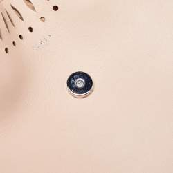 Pre Owned Alaia Beige Laser Cut Leather Angele 25 Tote