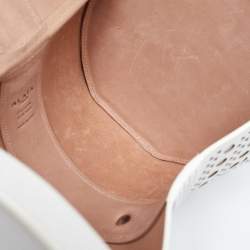 Pre Owned Alaia White Laser Cut Leather Edition 1992 Corset Bag