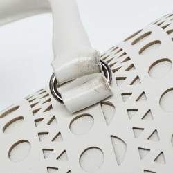 Pre Owned Alaia White Laser Cut Leather Edition 1992 Corset Bag