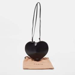 Pre Owned Alaia Black Leather Le Coeur Crossbody bag