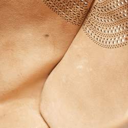 Pre Owned Alaia Brown Vienne Laser Cut Leather Large Lili Tote