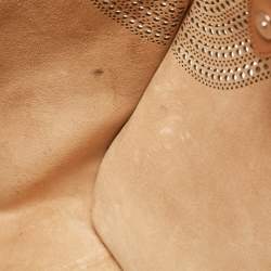 Pre Owned Alaia Brown Vienne Laser Cut Leather Large Lili Tote