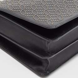 Alaia Black Leather Studded Franca Top Handle Bag