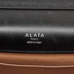 Alaia Black Leather Studded Franca Top Handle Bag