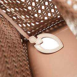 Alaia Beige Lasercut Leather Open Tote