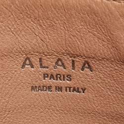 Alaia Beige Lasercut Leather Open Tote