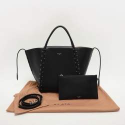 Alaia Black Leather Le Hinge Tote