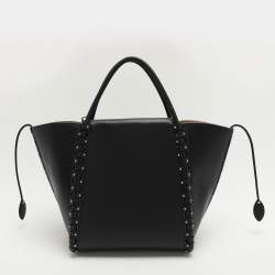 Alaia Black Leather Le Hinge Tote
