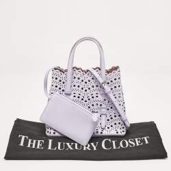 Pre Owned Alaia Lilac Laser Cut Leather Le Mina 20 Tote