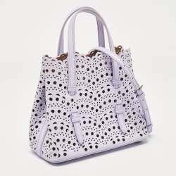 Pre Owned Alaia Lilac Laser Cut Leather Le Mina 20 Tote